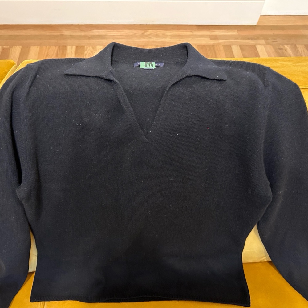 Black cashmere polo sweater (lands end)